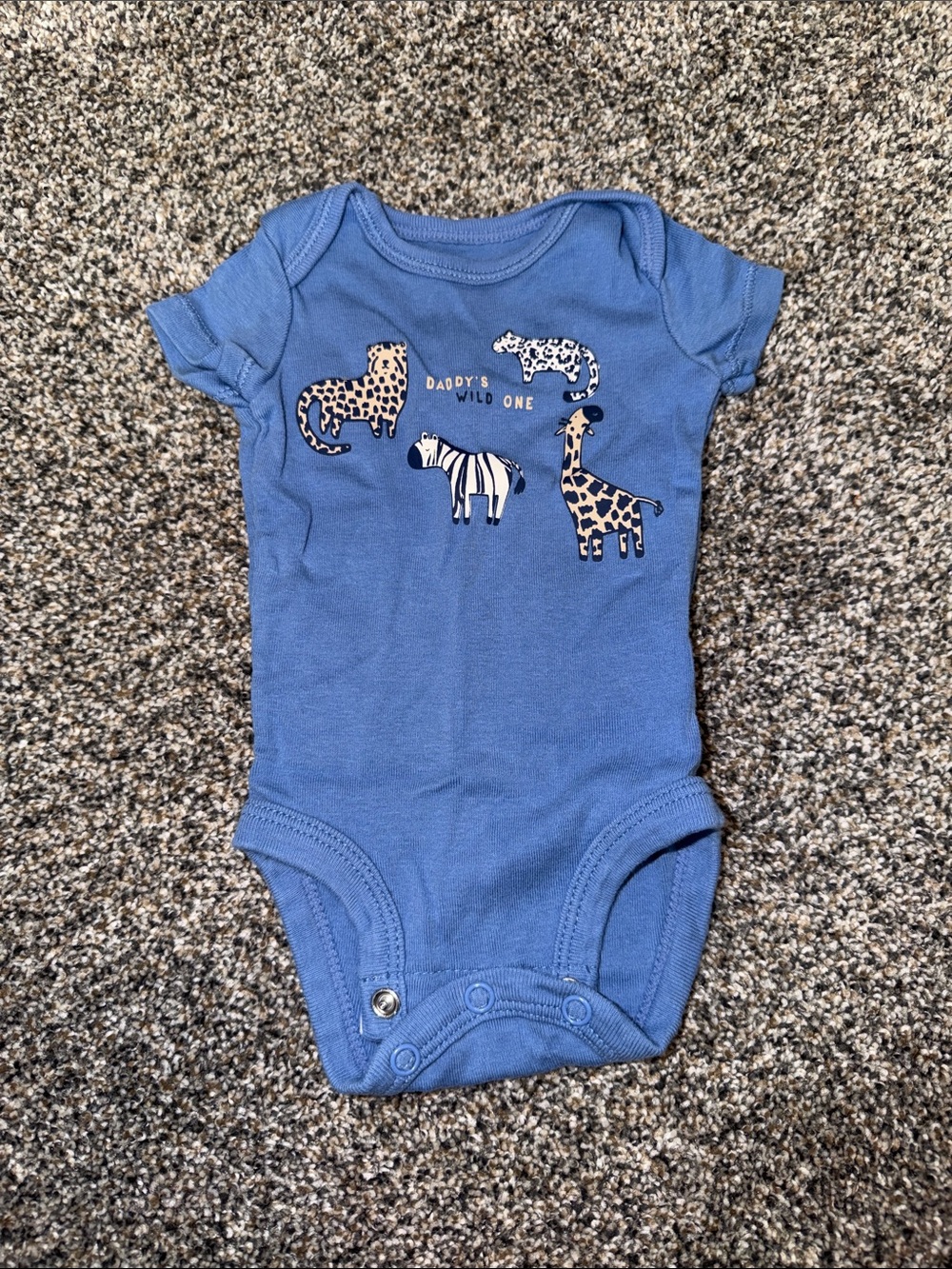 Carter's Blue 'Daddy's Wild One' Safari Animal Bodysuit